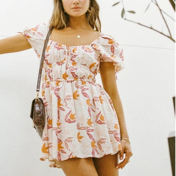 Sabo Skirt Floral Pink and Orange Dress - Picture 12 of 13